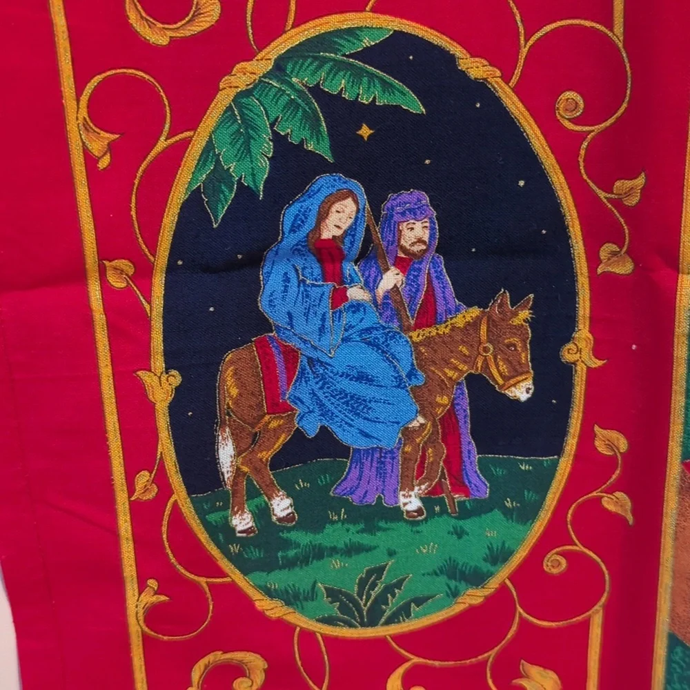 Christmas Door Wall Hanging Nativity Scene Pictures Cloth